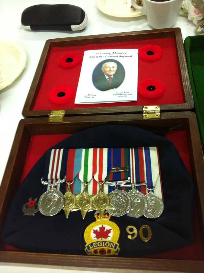 Shirley's  Uncle Cec's war medals and obituary